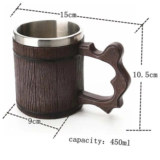 MUG MÉDIÉVAL IMITATION BOIS - Viking Héritage