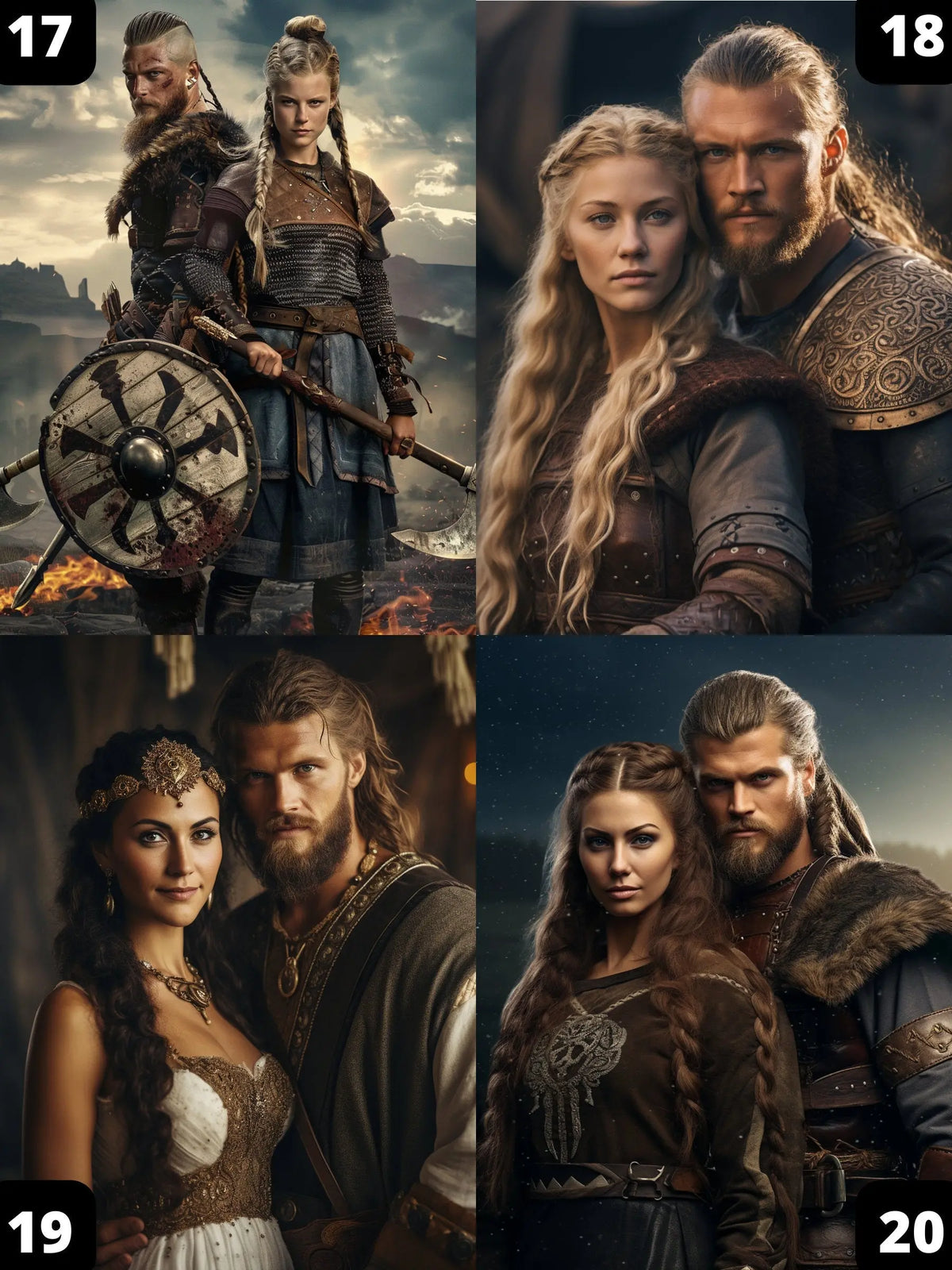 Portrait Personnalisé - Couple Viking - Viking Héritage