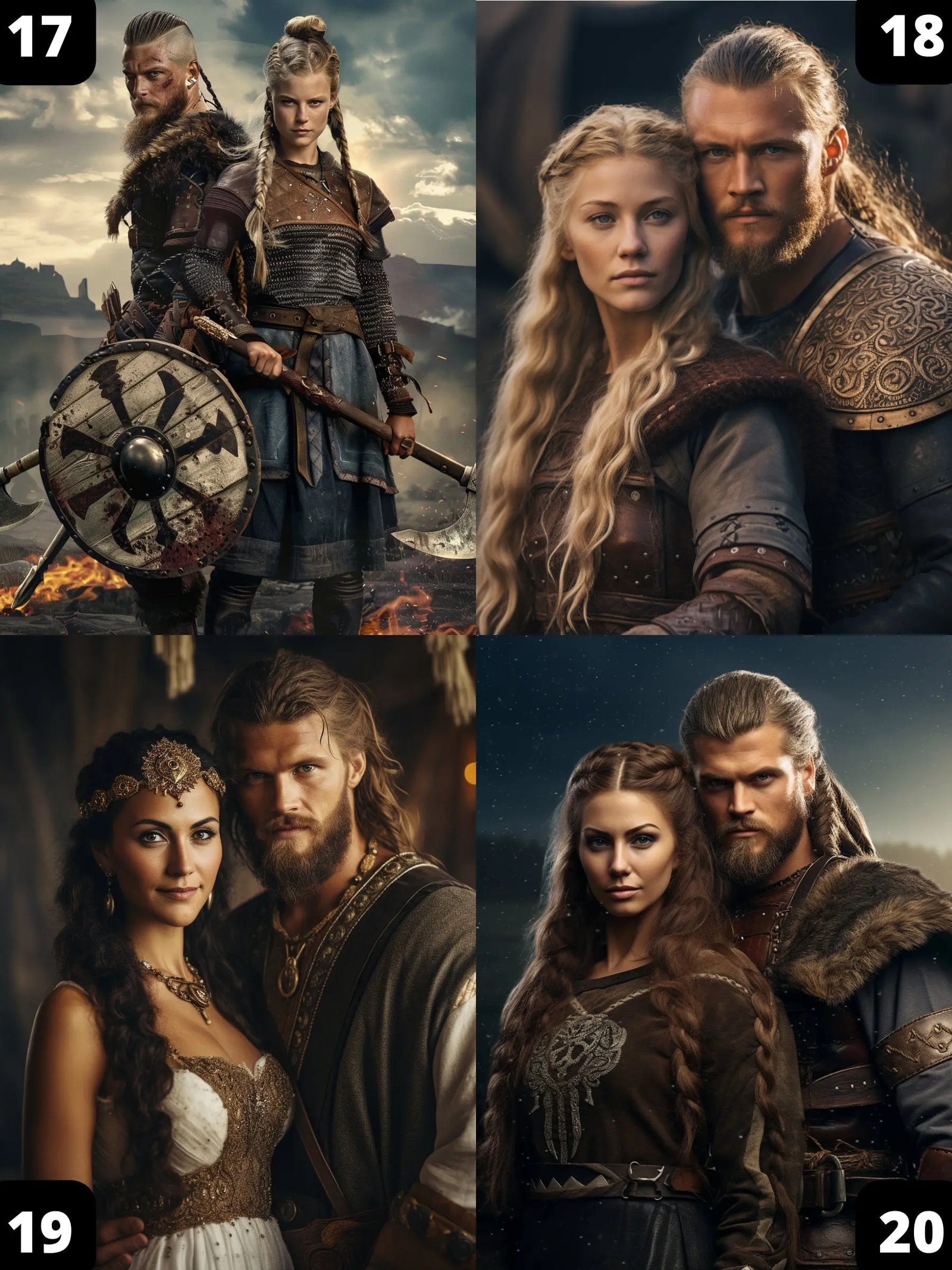 Portrait Personnalisé - Couple Viking - Viking Héritage