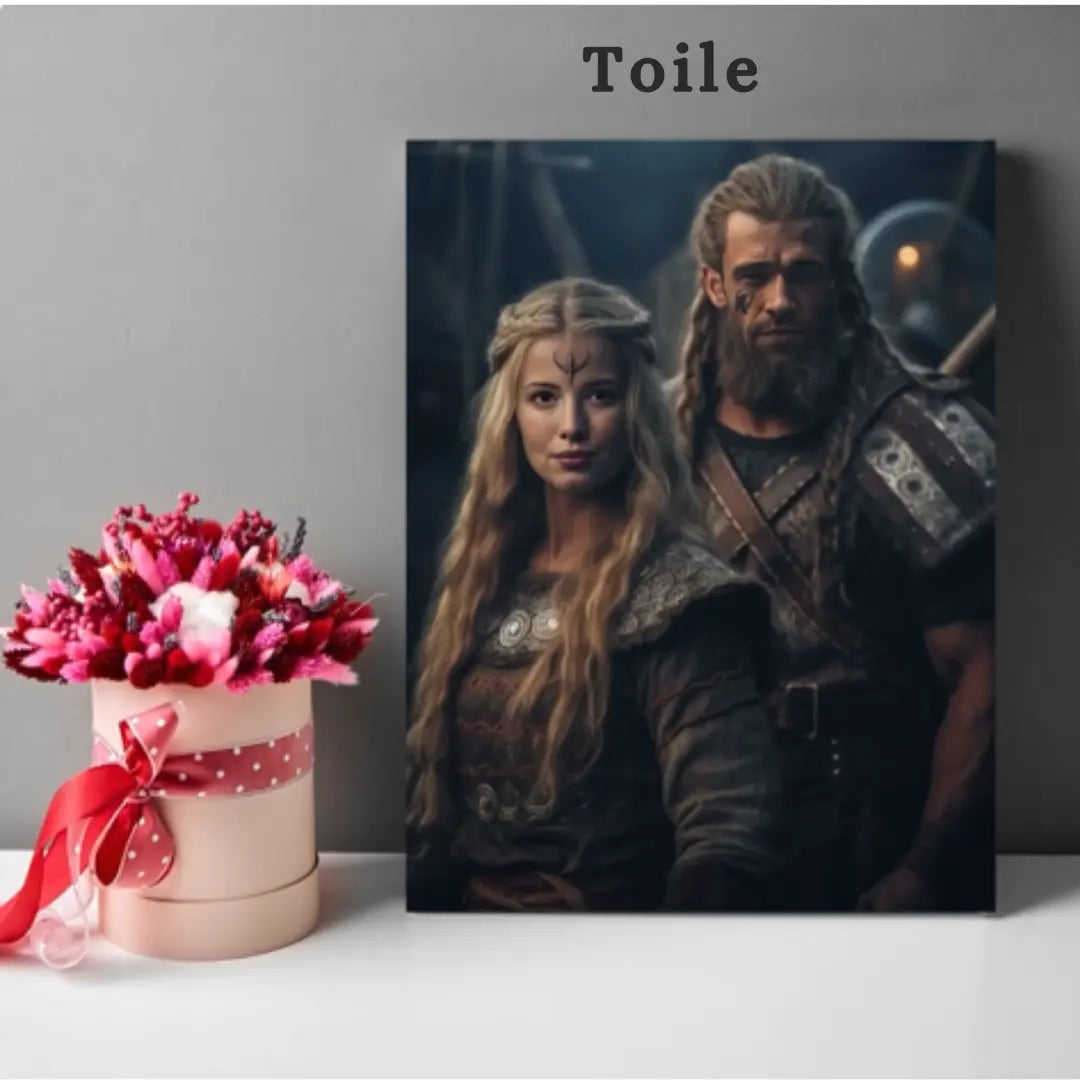 Portrait Personnalisé - Couple Viking - Viking Héritage