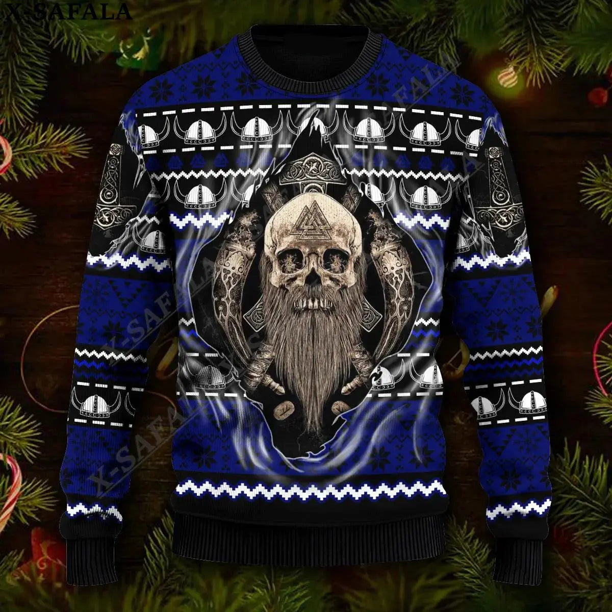 Pull de Noël Crâne Viking - Viking Héritage
