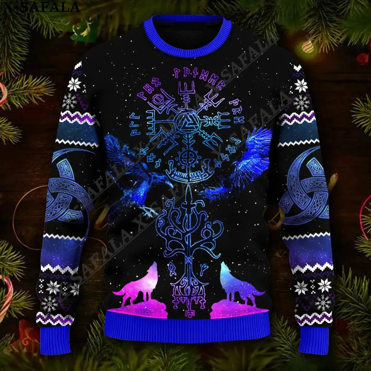 Pull de Noël Loup Nordique - Viking Héritage