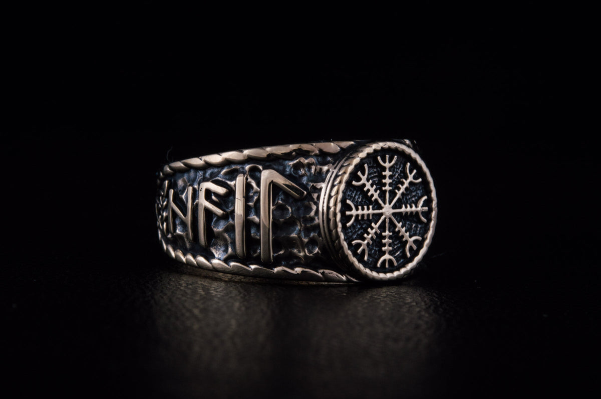Bague Aegishjalmur et Salut à Odin — Bronze