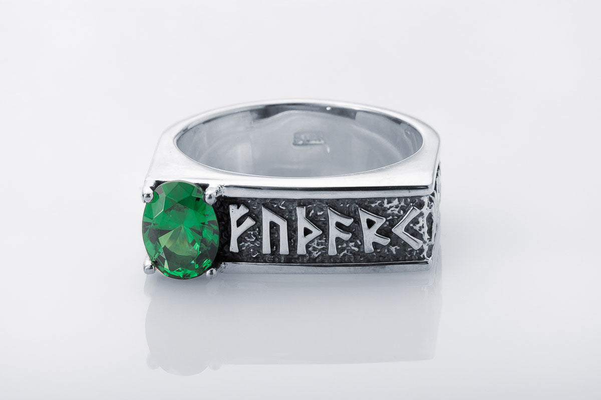 Bague Futhark et Runes — Argent 925