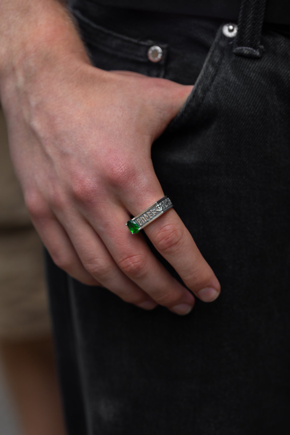 Bague Futhark et Runes — Argent 925