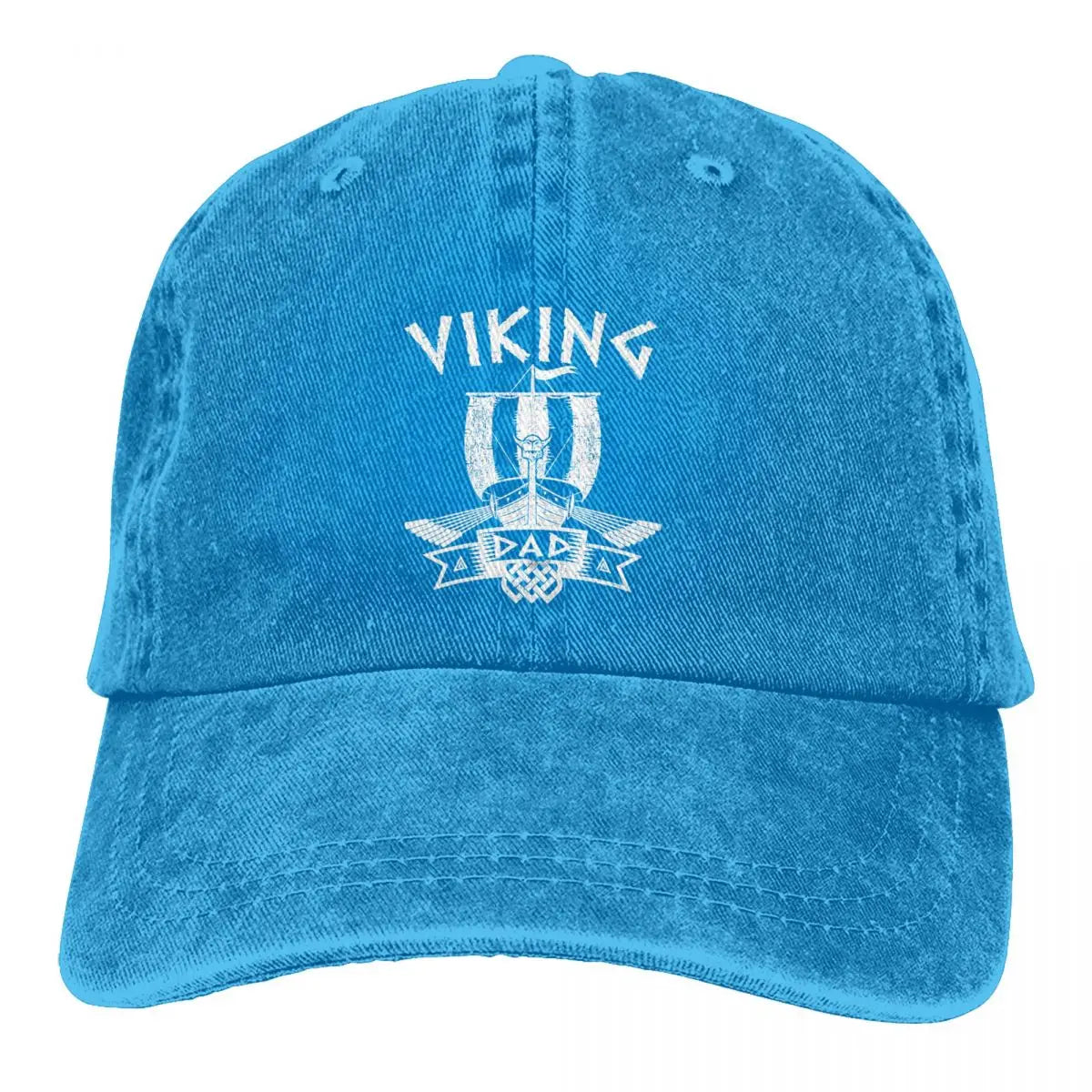 Casquette Viking Dad en jean délavé bleu