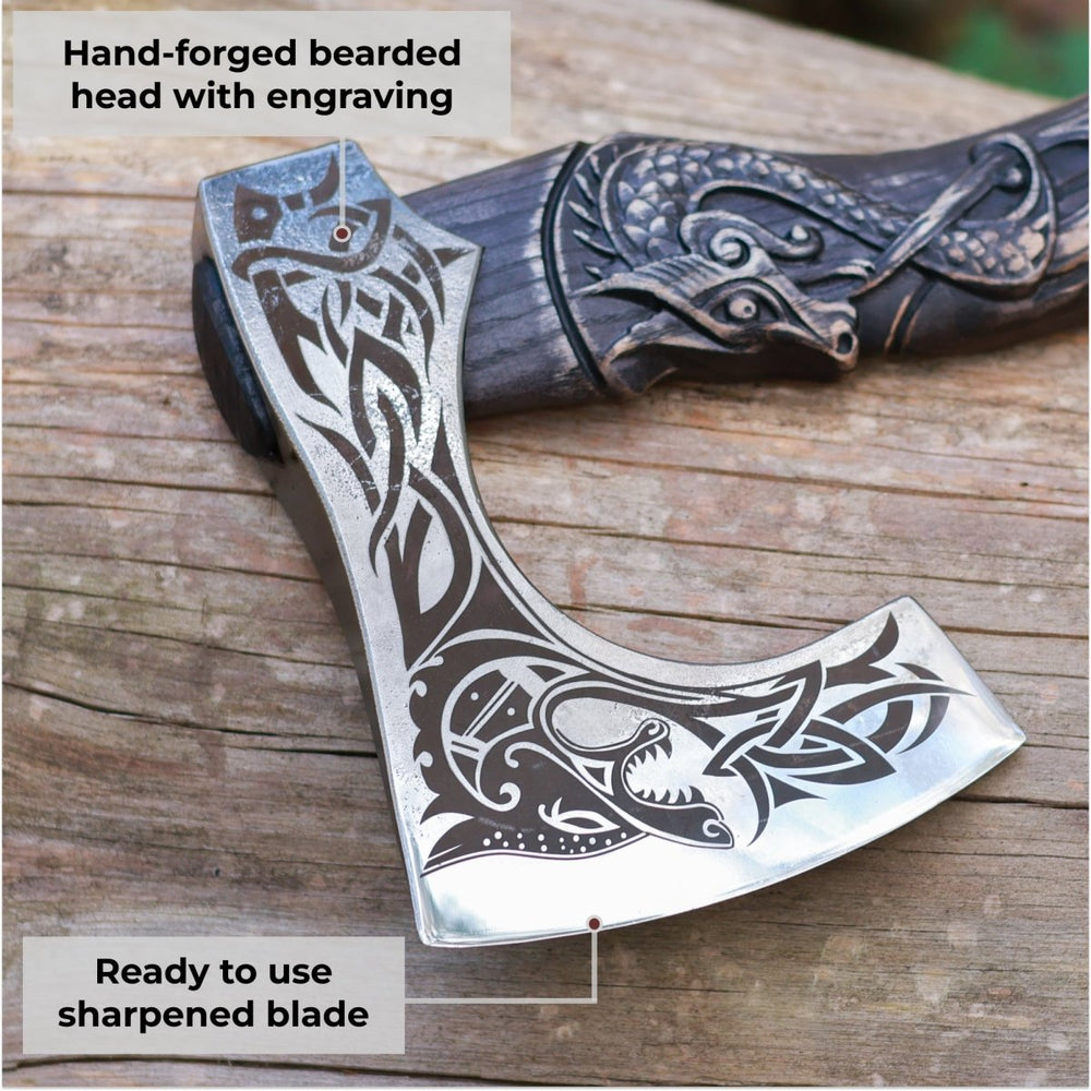 Forest Hunting | Hache Berserker grande à deux mains de 42 pouces, Grande hache nordique, Hache viking de style scandinave à double tête, Hache de bataille viking fonctionnelle, Histoire de la