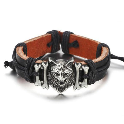 Bracelet Loup Fenrir - Cuir | Viking Héritage