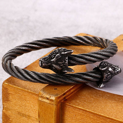 Bracelet Torsadé Hati et Skoll | Viking Héritage