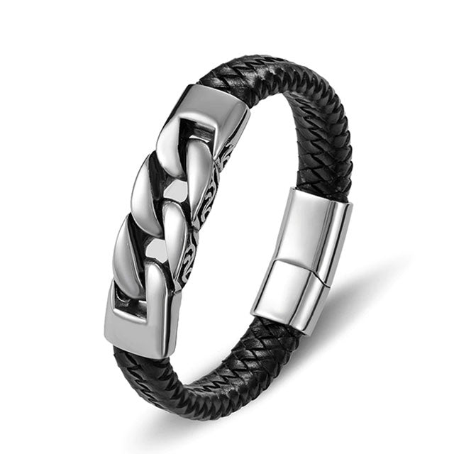 Bracelet Homme Cuir Serpent | Viking Héritage