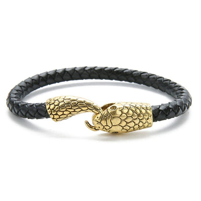 Bracelet Serpent En Cuir | Viking Héritage