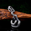 Serpent Gris Collier Blanc | Viking Héritage