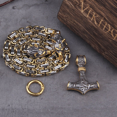 Collier Mjolnir Or et Argent | Viking Héritage