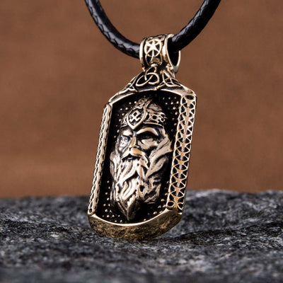 Wikinger-Odin-Anhänger (massive Bronze)